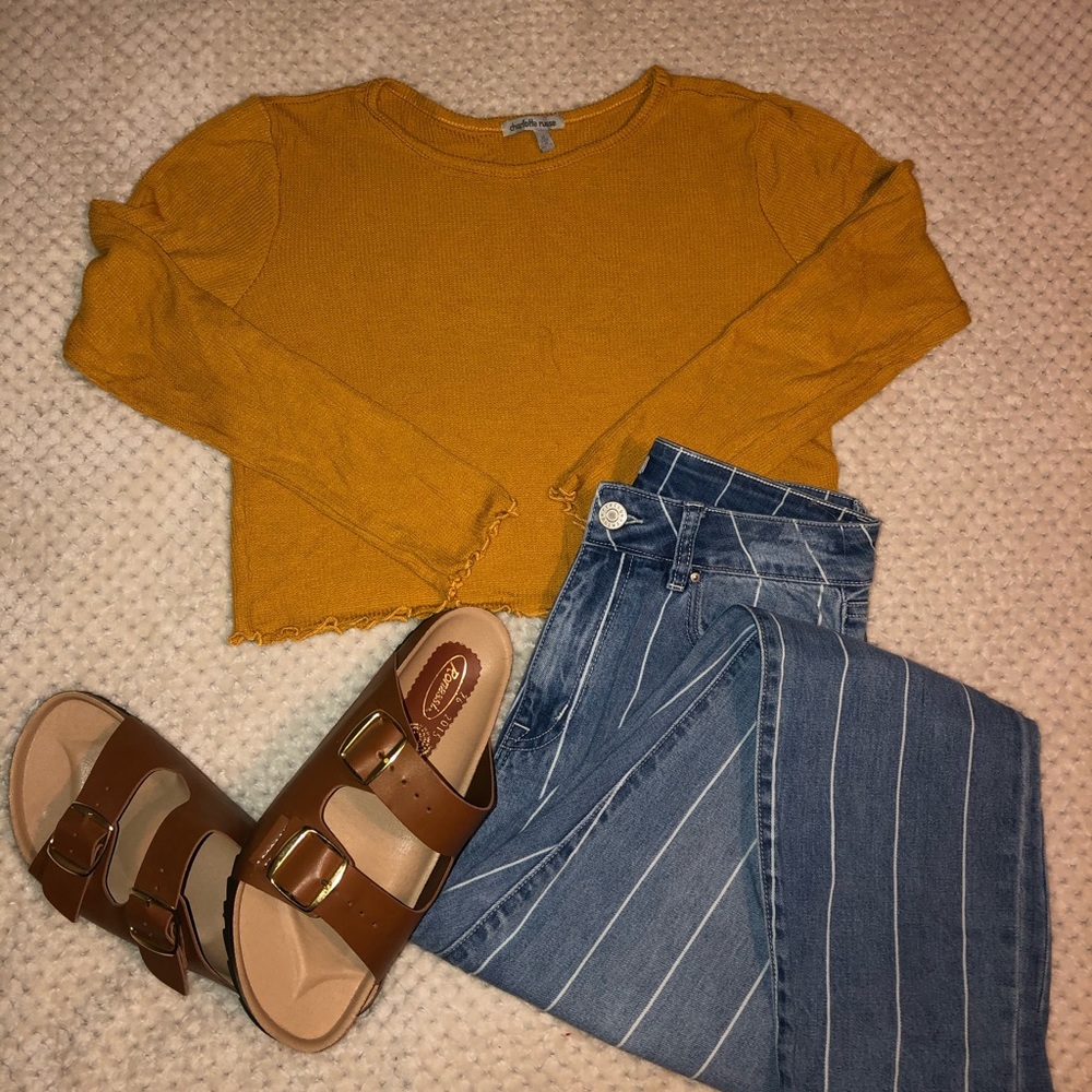 Charlotte Russe Long Sleeve Crop Top